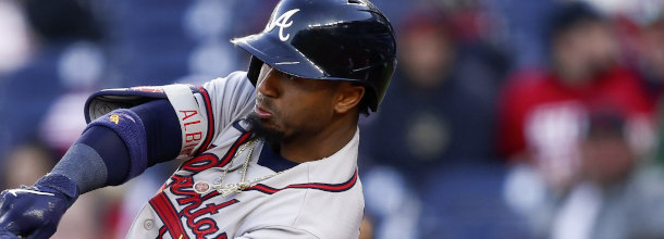 Atlanta Braves baseball star Albies in action in an MLB game