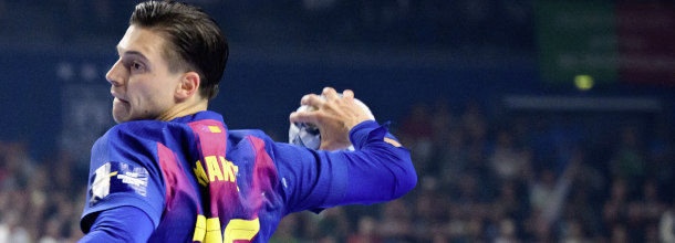Barcelona handball star Makuc in action in the Champions League