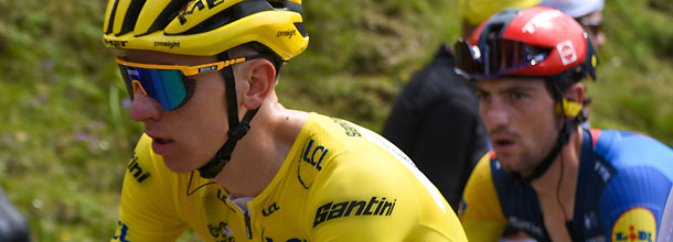 Radstar Tadej Pogacar im Einsatz bei Tour de France