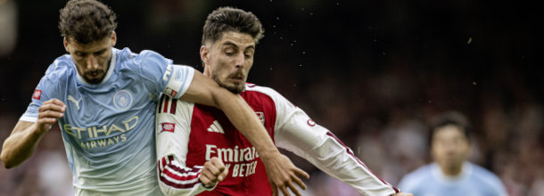 Arsenal and Manchester City Fussballspieler im Einsatz in der Premier League